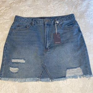 Indigo Rising Blue Jean Skirt